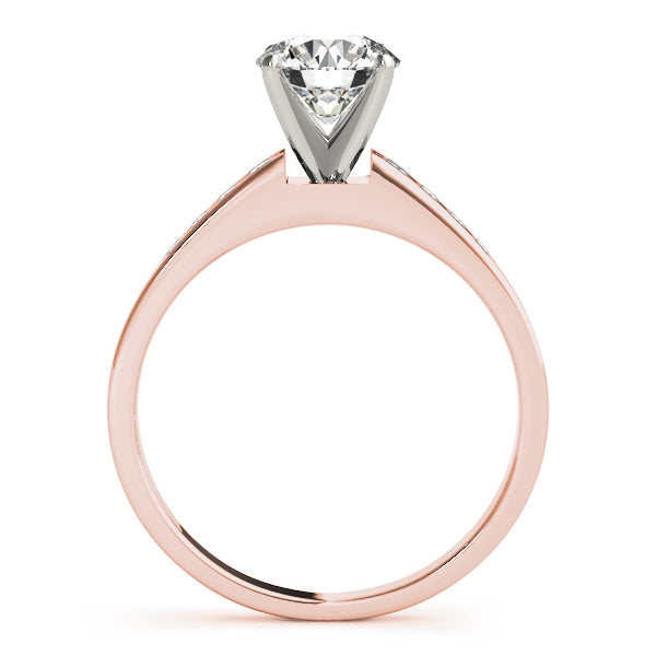 Single Row Channel Set Engagement Ring