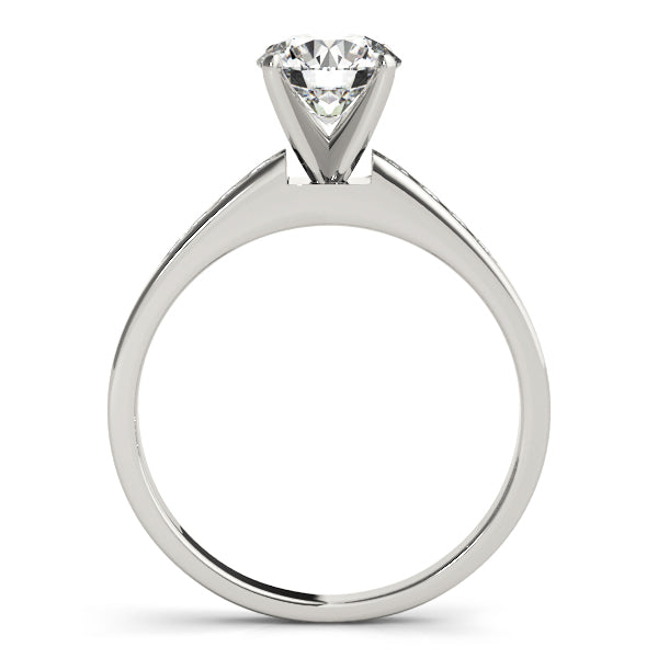 Single Row Channel Set Engagement Ring