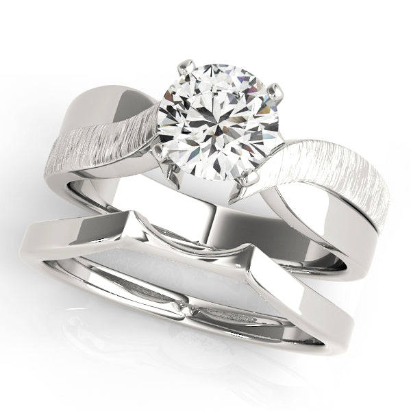 Twisted Textured Solitaire Engagement Ring
