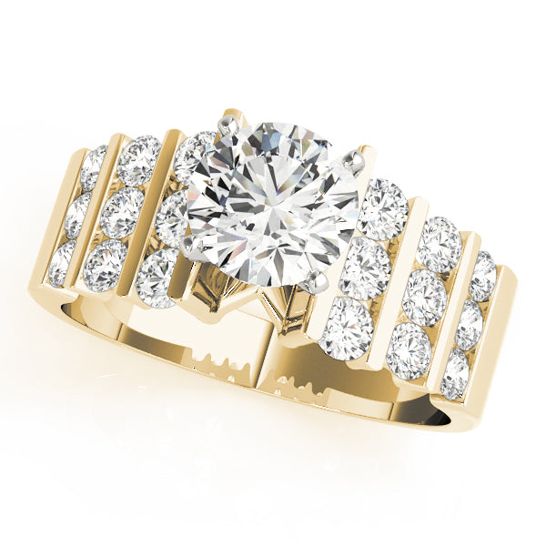 Multirow Channel Set Peg Head Engagement Ring