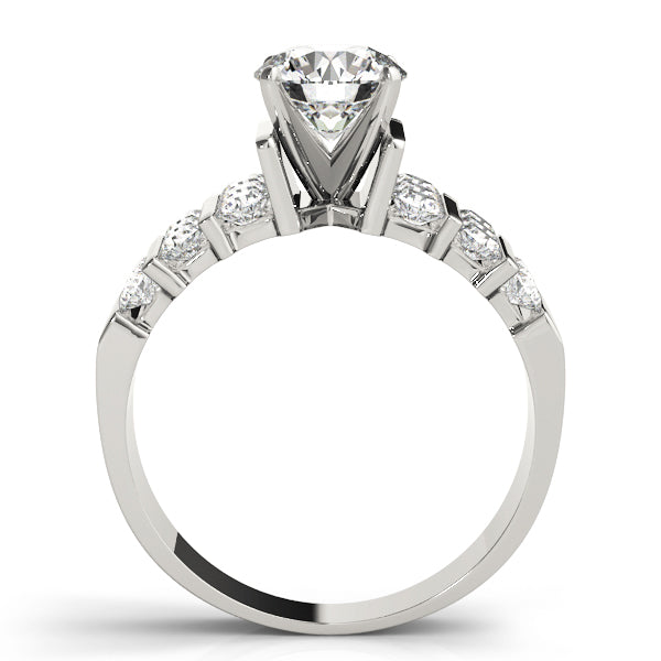 Multirow Channel Set Peg Head Engagement Ring