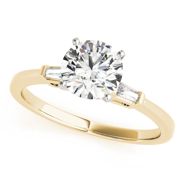 3-Stone Tapered Baguette Peg Head Engagement Ring