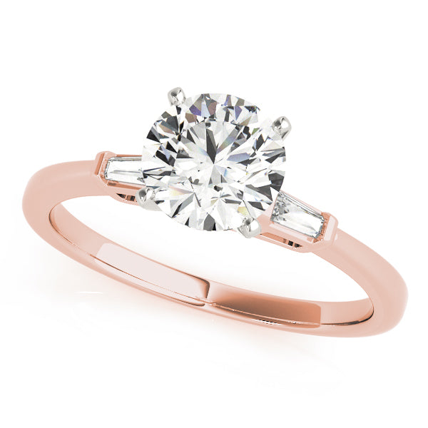3-Stone Tapered Baguette Peg Head Engagement Ring