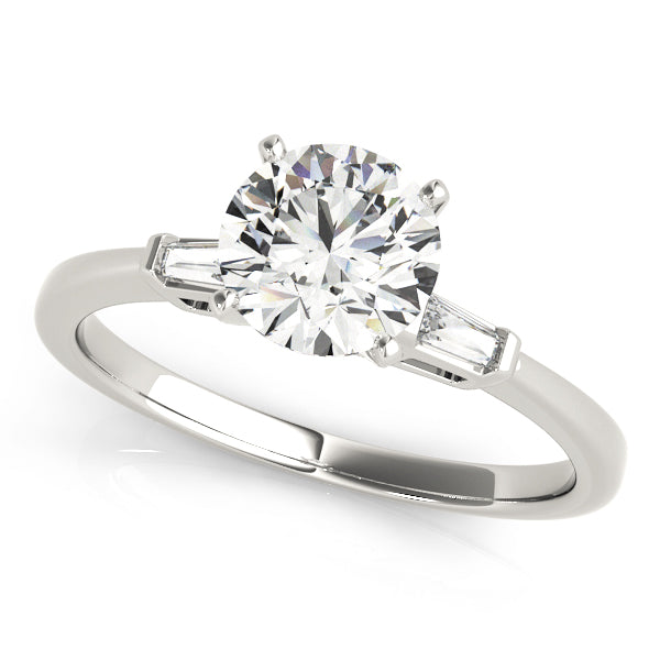 3-Stone Tapered Baguette Peg Head Engagement Ring