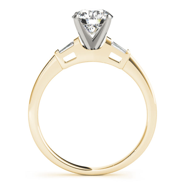 3-Stone Tapered Baguette Peg Head Engagement Ring