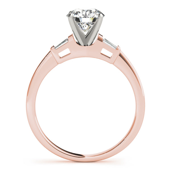 3-Stone Tapered Baguette Peg Head Engagement Ring