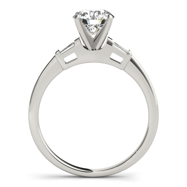 3-Stone Tapered Baguette Peg Head Engagement Ring