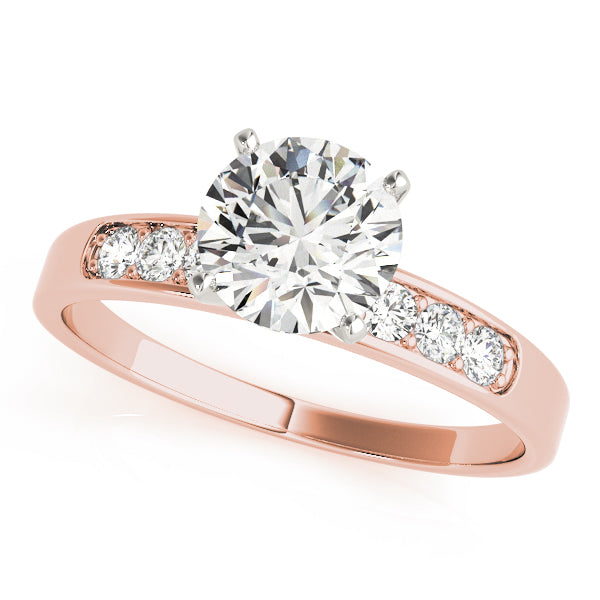 Single Row Channel Set Peg Head Engagement Ring