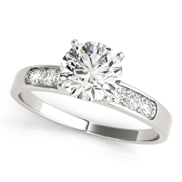 Single Row Channel Set Peg Head Engagement Ring