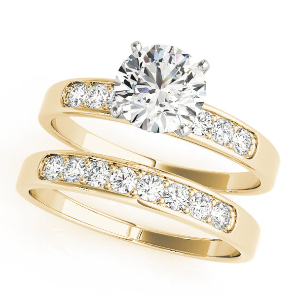 Single Row Channel Set Peg Head Engagement Ring