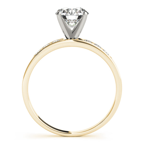 Single Row Channel Set Peg Head Engagement Ring