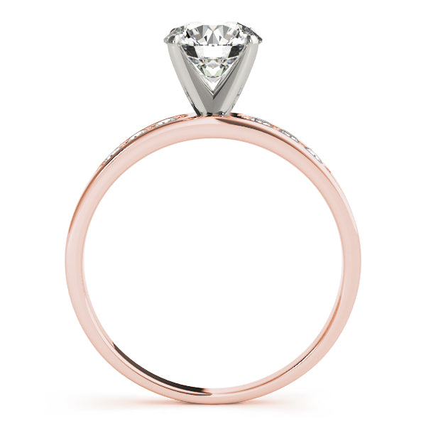 Single Row Channel Set Peg Head Engagement Ring