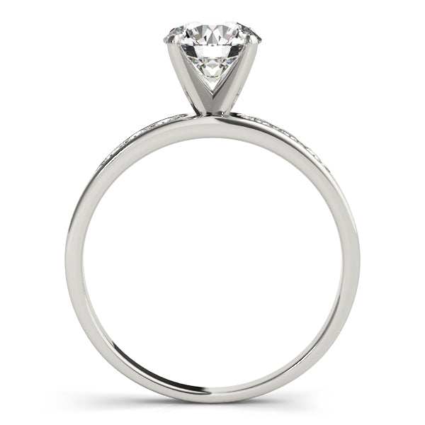 Single Row Channel Set Peg Head Engagement Ring