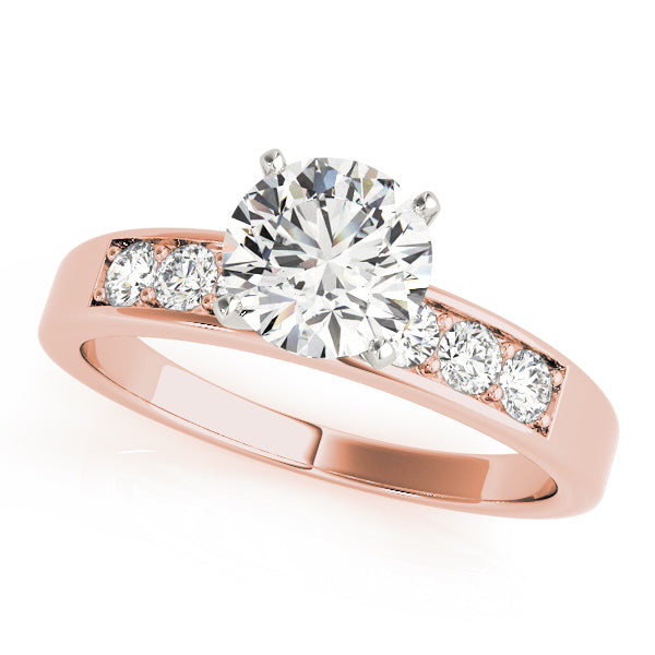 Prong In Channel Single Row Peg Head Engagement Ring