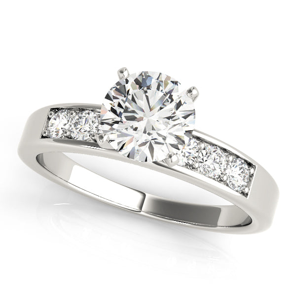 Prong In Channel Single Row Peg Head Engagement Ring