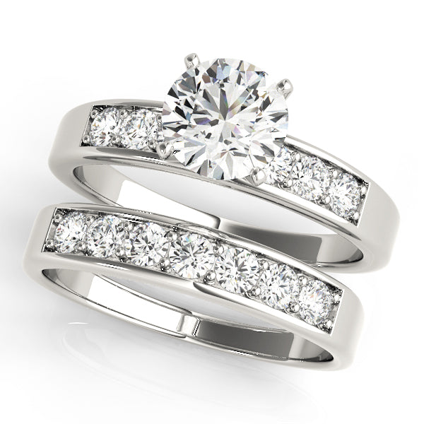 Prong In Channel Single Row Peg Head Engagement Ring