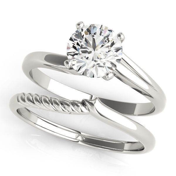 Solitaire Swirl Engagement Ring