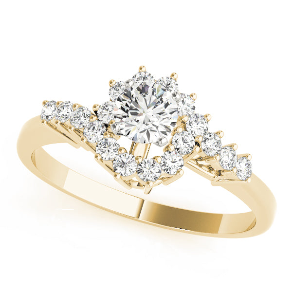 Bypass Halo Peg Head Engagement Ring
