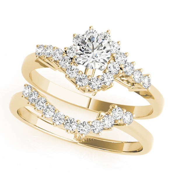 Bypass Halo Peg Head Engagement Ring