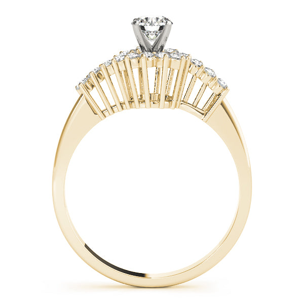Bypass Halo Peg Head Engagement Ring