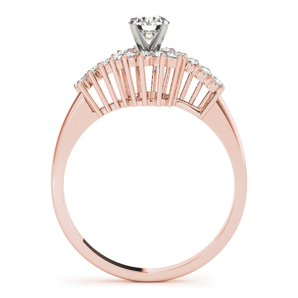Bypass Halo Peg Head Engagement Ring