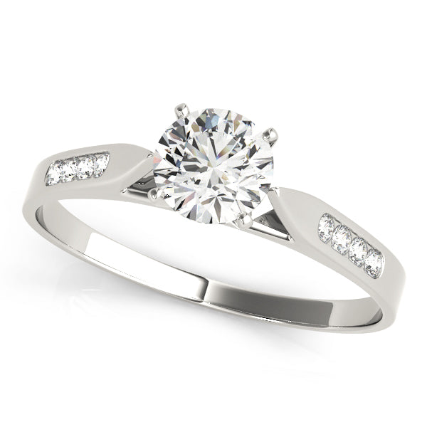 Single Row Channel Set Engagement Ring