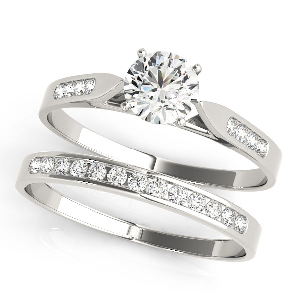 Single Row Channel Set Engagement Ring