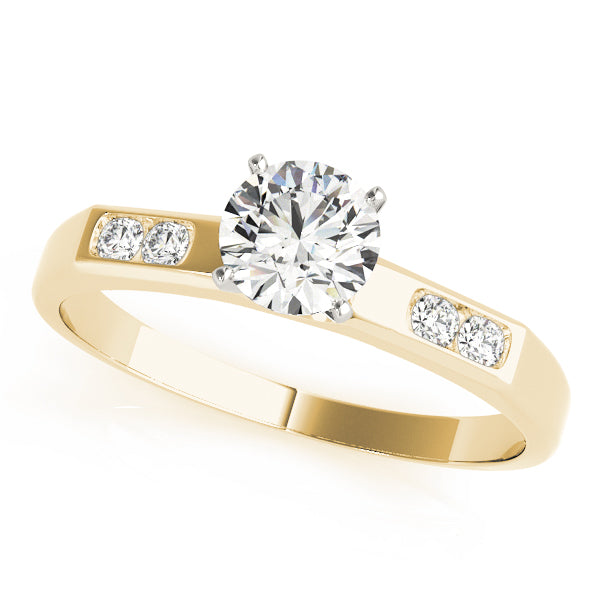 Single Row Channel Set Peg Head Engagement Ring