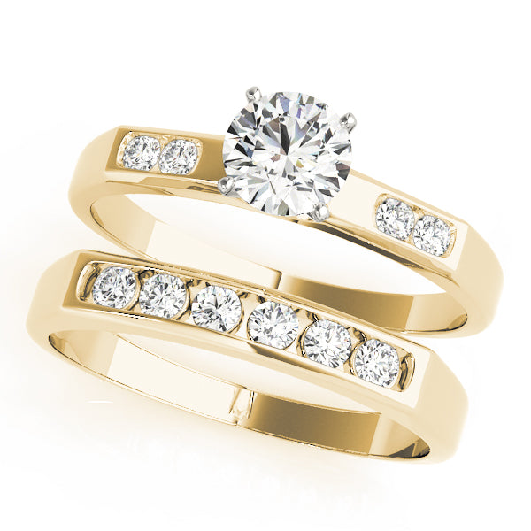 Single Row Channel Set Peg Head Engagement Ring