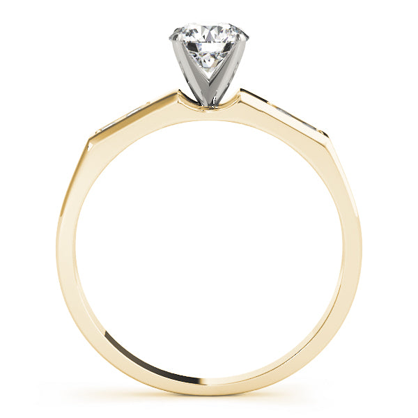 Single Row Channel Set Peg Head Engagement Ring