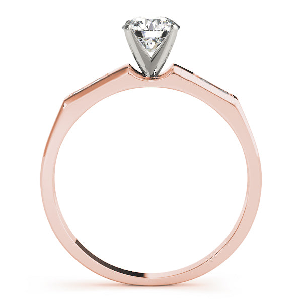 Single Row Channel Set Peg Head Engagement Ring