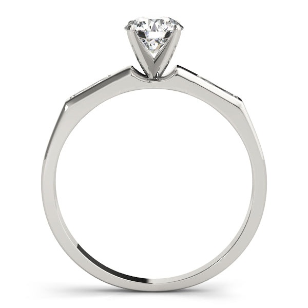 Single Row Channel Set Peg Head Engagement Ring