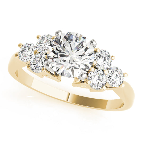Cluster Side Peg Head Engagement Ring