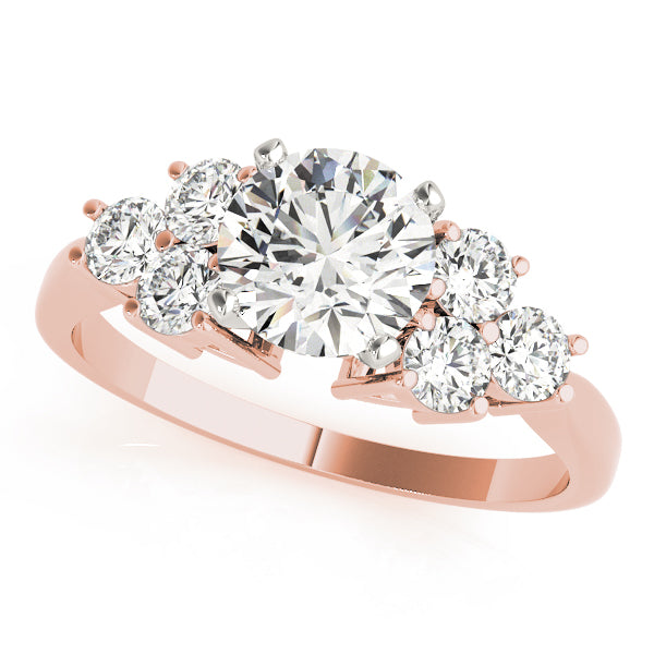 Cluster Side Peg Head Engagement Ring