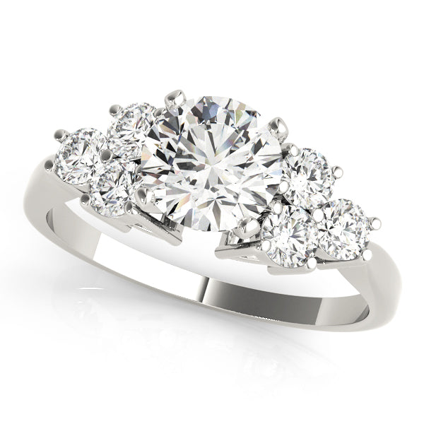 Cluster Side Peg Head Engagement Ring
