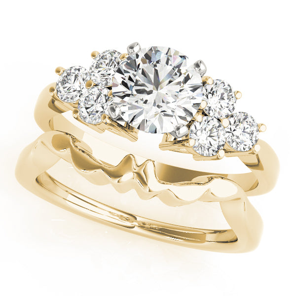 Cluster Side Peg Head Engagement Ring