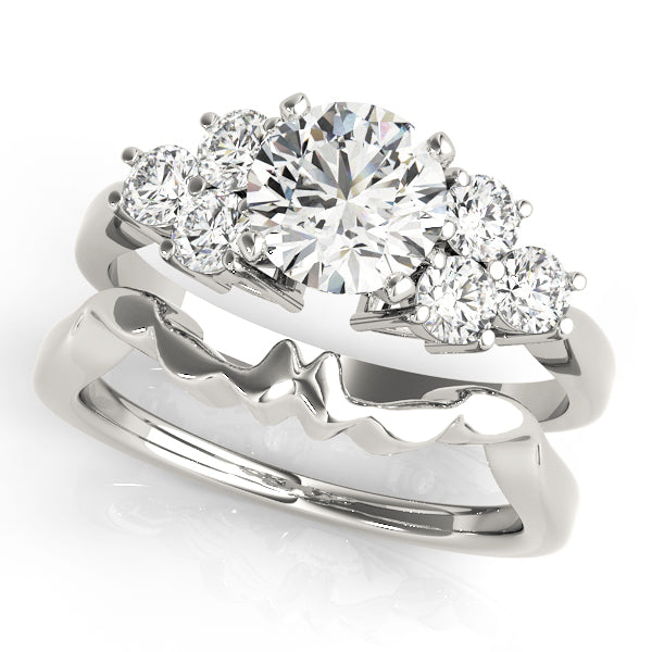 Cluster Side Peg Head Engagement Ring