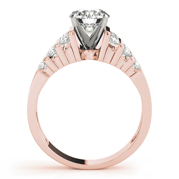 Multirow Channel Set Peg Head Engagement Ring