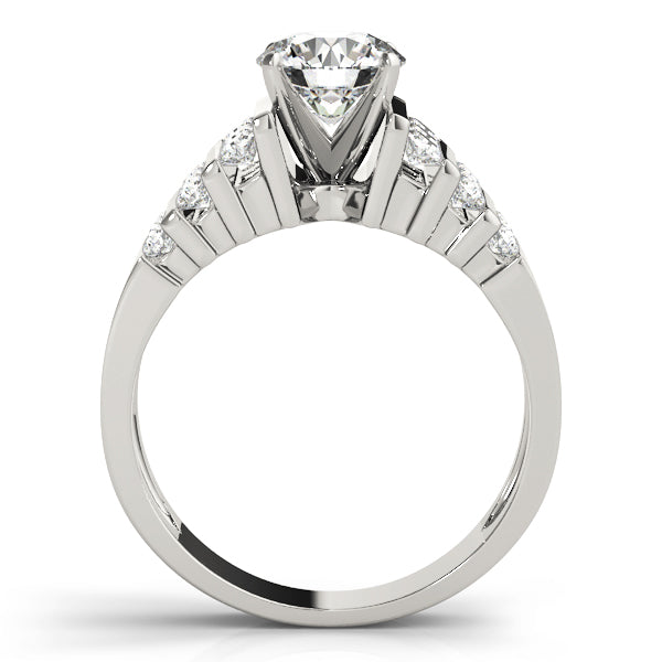 Multirow Channel Set Peg Head Engagement Ring