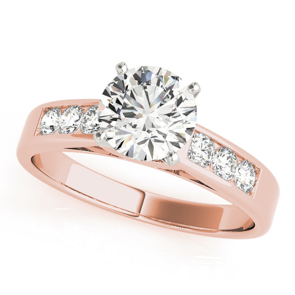 Single Row Channel Set Peg Head Engagement Ring