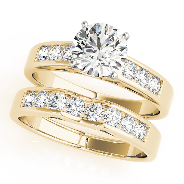 Single Row Channel Set Peg Head Engagement Ring