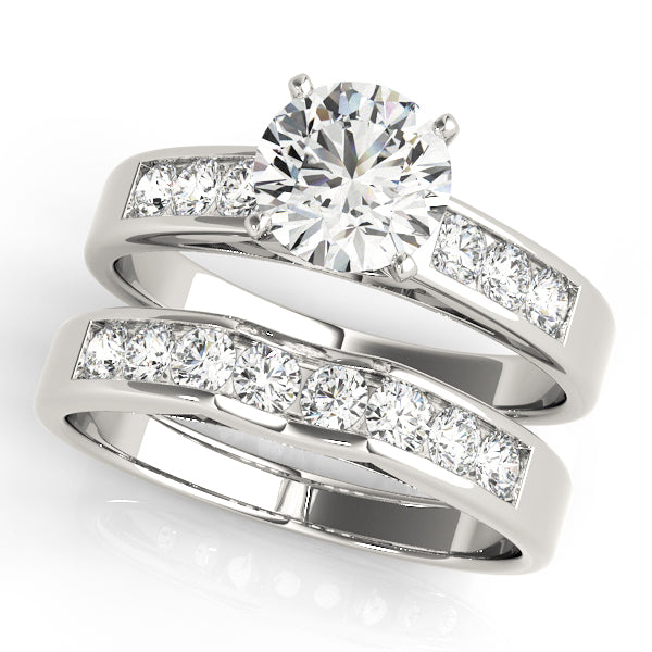 Single Row Channel Set Peg Head Engagement Ring
