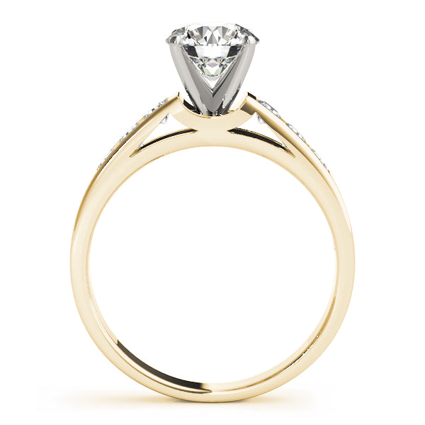 Single Row Channel Set Peg Head Engagement Ring
