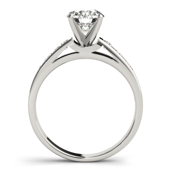 Single Row Channel Set Peg Head Engagement Ring