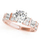 Round & Straight Baguette Channel Set Peg Head Engagement Ring