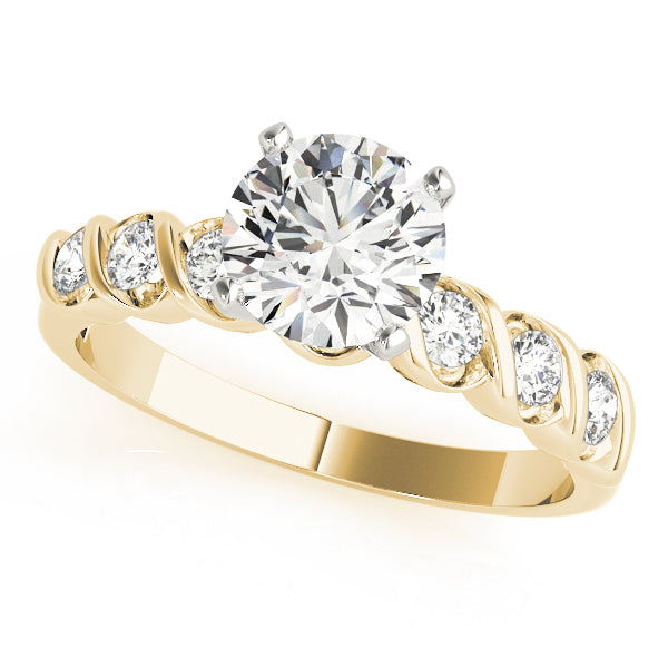 Single Row Peg Head Engagement Ring