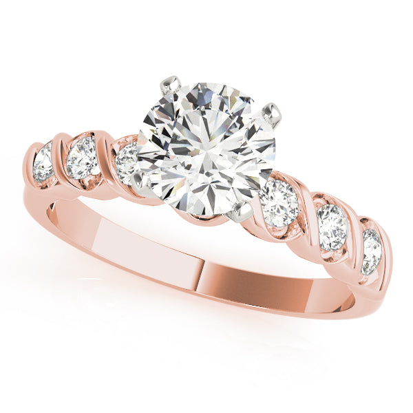 Single Row Peg Head Engagement Ring