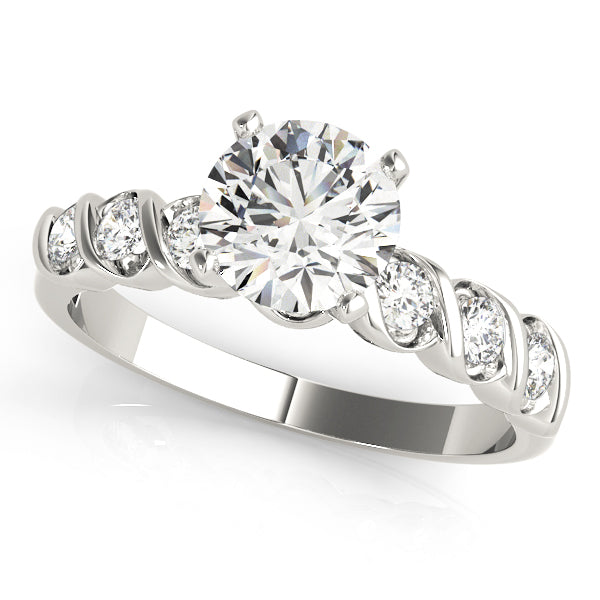 Single Row Peg Head Engagement Ring