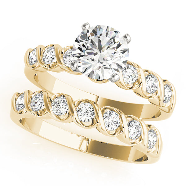 Single Row Peg Head Engagement Ring