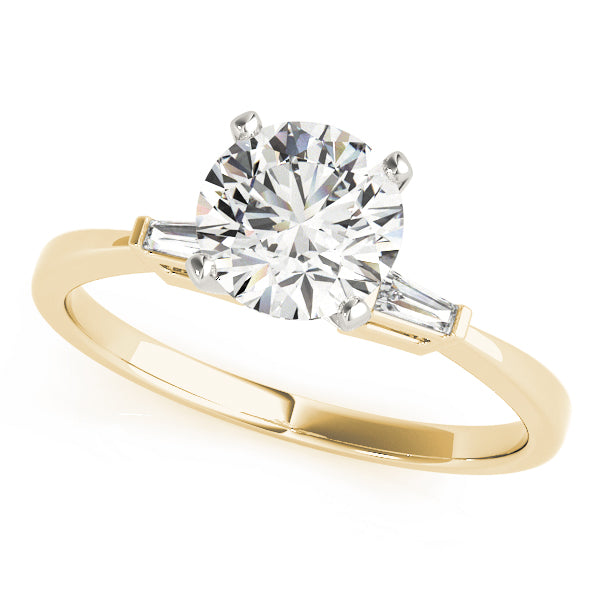3-Stone Tapered Baguette Peg Head Engagement Ring